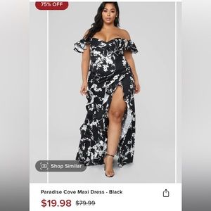 ISO Fashion Nova Paradise Cove black floral dress in Medium